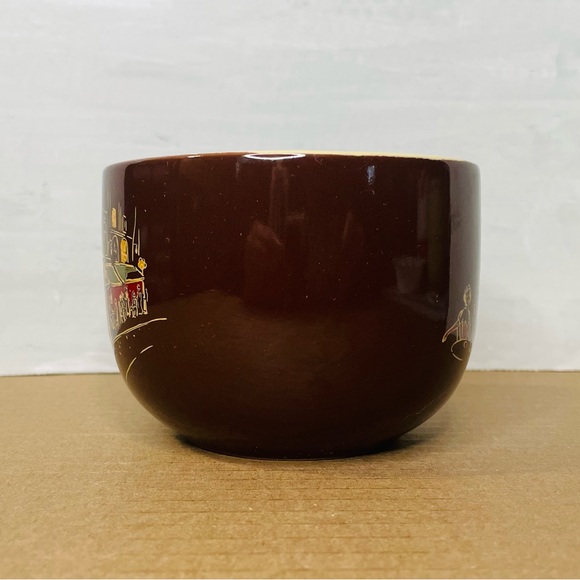 Street Cafe Scene Coffee Cup Mug Chocolate Colored Soup Mug VGT - Picture 3 of 6